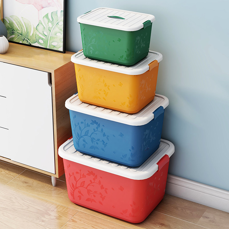 Containing box Special large number plastic basket finishing box thickened children's toy clothes covered containing box Home containing box