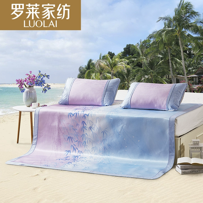 Luolai Home Dệt Bộ đồ giường Mùa hè Mát Mat Ice Silk Mat Ba Suite 1,5m / 1,8m Giường đôi Giường đôi Mat mùa hè - Thảm mùa hè