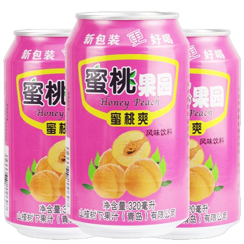 Персиковая напитка 320 мл*6 банок фруктовых шведских шведских шведских шведских шведений вкусовые фрукты и овощная сеть красного карбонатного сока Полная коробка