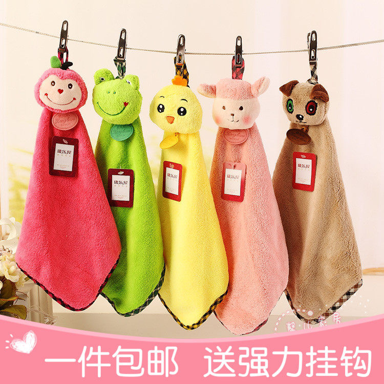 Thickened hand towel hanging super absorbent towel cute Korean handkerchief kitchen toilet hand cloth square towel