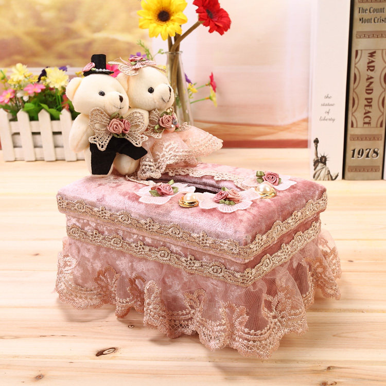Fabric tissue box home living room creative Korean toilet paper box desktop high-end light luxury coffee table napkin box