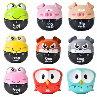 Children student mechanical timer cartoon kitchen home frog clock timer reminder alarm clock time manager