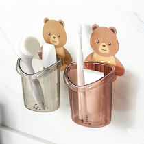 Creative toilet rack-free bathroom wash table suction wall-mounted comb toothpaste toothbrush storage rack