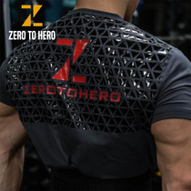 En Silicone back non-slip short sleeve T-shirt sports gear Fitness bodybuilding strength weightlifting squat bench press hard pull