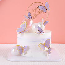 Cake model 2022 simulation new net red cartoon butterfly popular plug-in birthday fake cake plastic sample