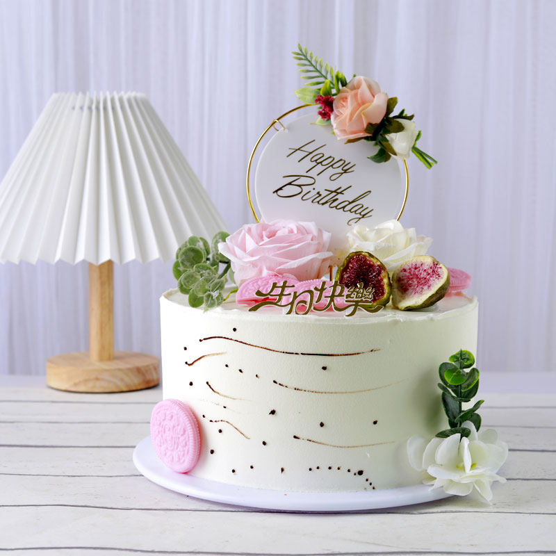 Cake model simulation 2021 New Net red hipster Mori fruit flower birthday fake foam window sample