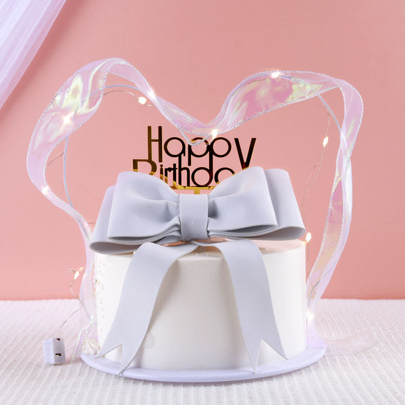 2022 new emulated teenage girl heart retro sugar butterfly knot Birthday Fake Sample Dessert Custom Cartoon Photo