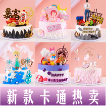 Cake model simulation 2022 new net red cartoon decoration princess fruit popular birthday plastic sample customization