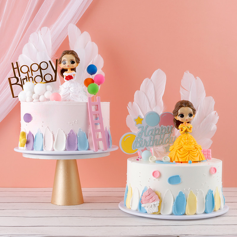 Cake model new 2021 net red cartoon princess ice Elisa Bell birthday cake plastic samples