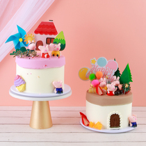 Piggy Peggy Net Red children cartoon new 2021 simulation cake model glass cover birthday plastic sample