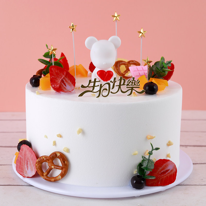 Cake model simulation 2021 New Net red cartoon popular birthday fake cake plastic samples can be customized