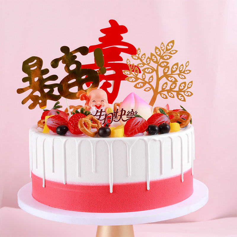 Cake model simulation of the new popular European Sushi Fruit Network Red Cabinet sample birthday foam model in 2020