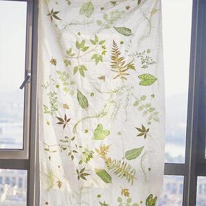 Plant Leaf Rubbing and Dyeing DIY Cotton Square Towel Fabric Printing Tool Kit for Kindergarten Children and Parent-Chil