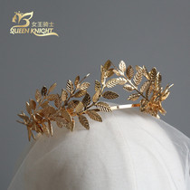 European and American wind meritocratic retro handmade laurel olive gold floral leaf hair stirrup crown brides to write real senssen wedding headwear