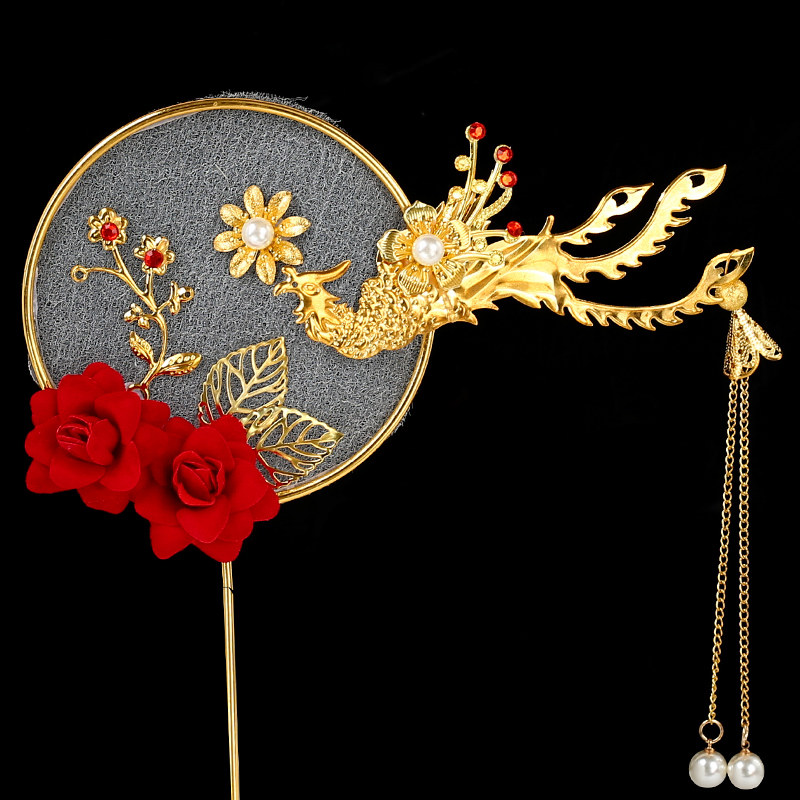 Baking Cake Decoration Chinese Wedding Wind Phoenix On Fly Iron Art Plugin Retro Flower Ring Dessert Dress