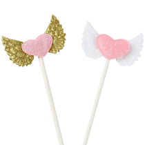 Bake cake decoration powder love wings insert angel wings Golden white wings beautiful dessert table insert