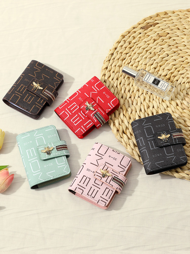 Korean-Style Bee Card Holder for Women, New Model with Large Capacity and Multiple Card Slots, High-End Luxury Driver's License Card Holder