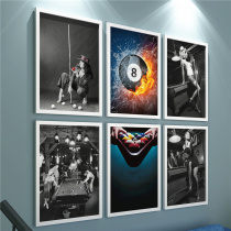 Billiard Hall billiard room chess and card room poster hanging painting entertainment room mahjong decorative painting background wall sexy baby mural
