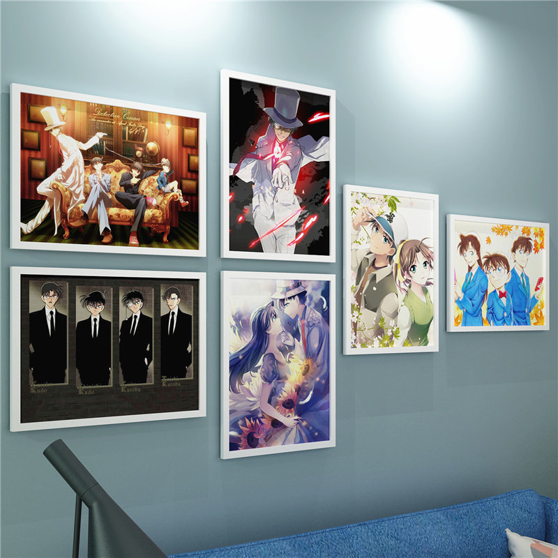 Cartoon quadratic meta-name Detective Conan poster Hung Painting Rattan new Strange Pirate Kidd Photo Frame Mural Photo Wall