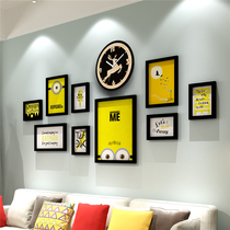 Nordic simple clock creative modern Photo Wall living room childrens room decoration painting with clock mural wall clock