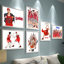 Slam dunk poster Rukawa Maple photo wall Sakuragi flower Road hanging wall basketball flying man new version decorative frame