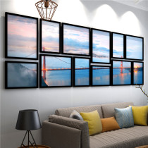 Living room TV background wall photo frame Photo Wall combination landscape hanging painting Paris European and American architecture photo wall decoration painting