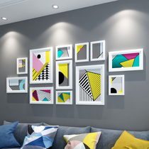 Living room solid wood photo wall modern hanging combination creative frame wall mural decoration simple bedroom photo wall frame