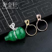 S925 silver money bag pendant buckle sub diy honey wax and field jade plinth silver clip button wrap around gourd clip button silver buckle head