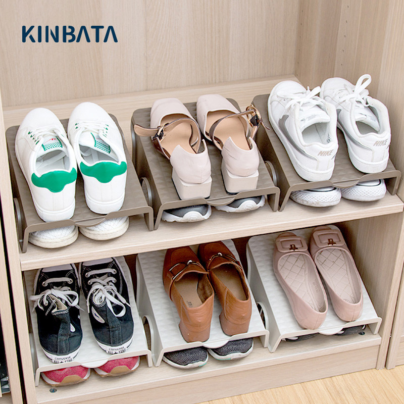 KINBATA Japanese double-layer shoe rack adjustable slippers storage rack shoe cabinet shoe holder layered shoe storage rack