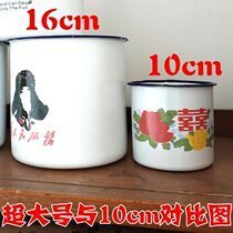 After 80 nostalgic classic old-fashioned green enamel Ice Flower Bowl Rice Bowl theme restaurant Restaurant Restaurant childhood plate jar