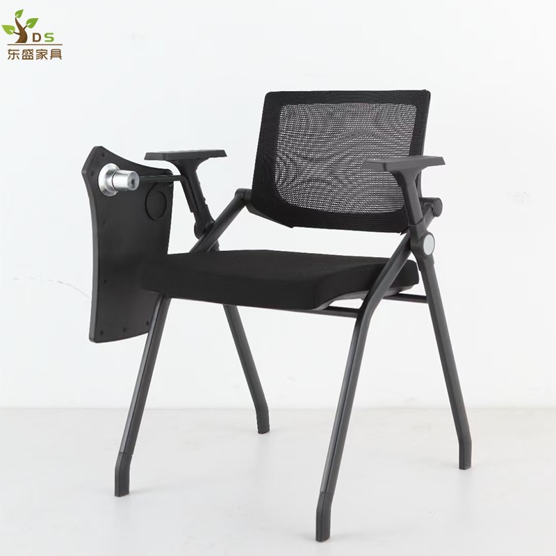 With Table Plate Writing Chair Mesh Cloth Breathable Training Chair Brief Record Chair Conference Folding Chair Free to study chair-Taobao