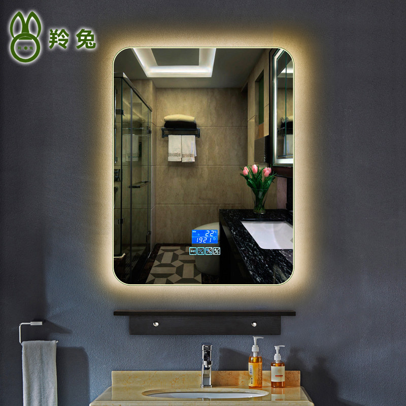 Vertical hanging backlight intelligent mirror led with lamp bathroom mirror wall-mounted bathroom wash-wash mirror anti-atomization makeup room make-up mirror