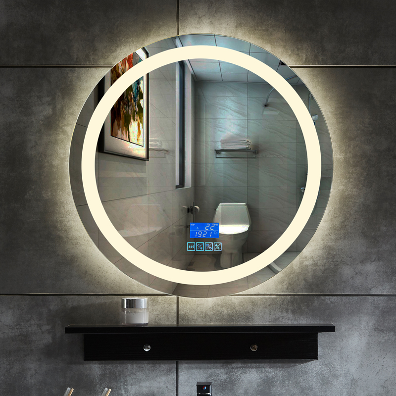 Lingtu bathroom mirror LED round luminous mirror dressing room light mirror toilet bathroom mirror hotel intelligent anti-fog mirror