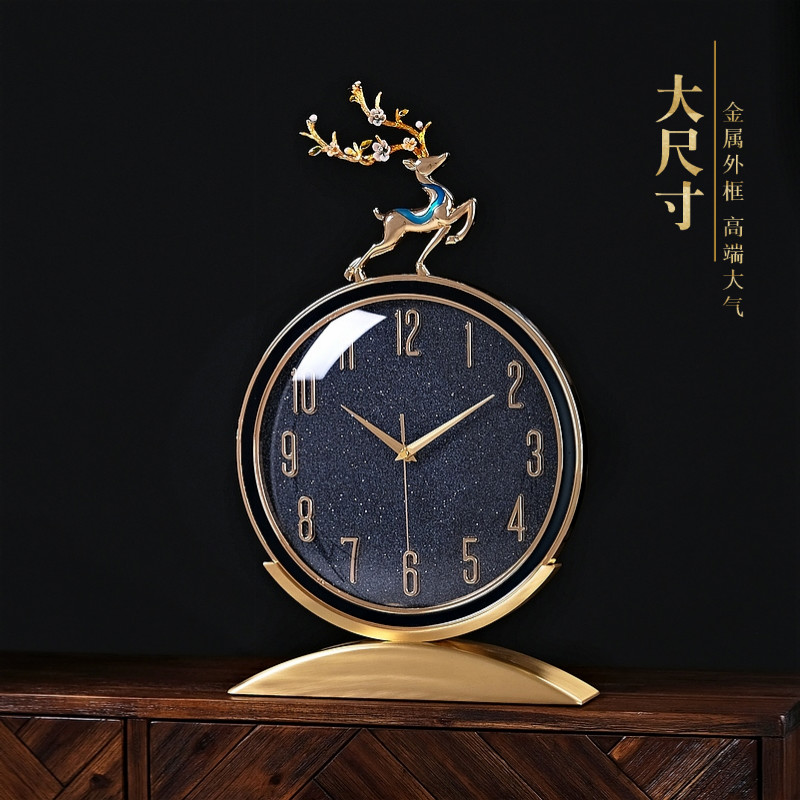 Large size modern new Chinese light luxury grandfather clock tabletop ornament living room places clock home entrance tabletime clock