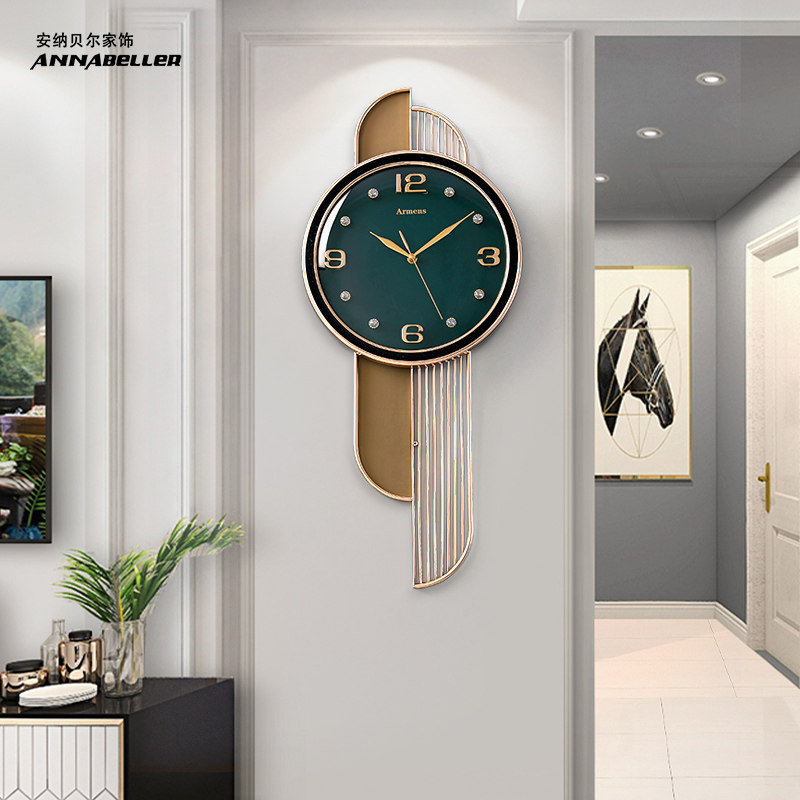 New high-end living-room hanging bell light luxury modern minimalist creative fashion hanging wall clock home dining room Decorative Watches
