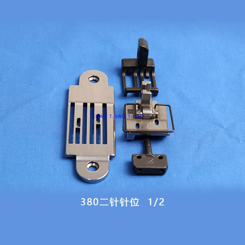 380 Máy tiện xích đôi kim. Máy tiện xích Bộ vị trí kim hai kim. Tấm kim. Chân vịt. Răng. Kẹp kim. Đầu kim