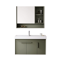 Wrigley Bathroom Xinyi Series Morandi Gray Green Modern Simple Style Ceramic Integrated Basin Bathroom Cabinet Combination