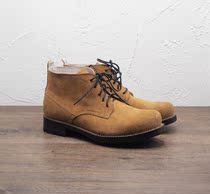 Autumn winter round head lacing big code small code pure cow leather Goodyear stitches Martin boots Short men and women boots leather shoes sole