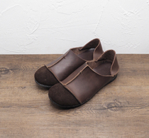 Goalkeeper handmade shoes 33-47 large size small yards exclusive pure hand imported natural soft-bottom retro mens shoes