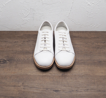 Original customized summer small white shoe lacing positive dress cow leather without opening glue Goodyear stitched v bottom male and female leather shoes keeper