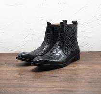 Goalkeeper handmade shoes big code small code can be made pure cow leather Goodyear stitches Technical handsome Custard Sleeves Feet Short Boots