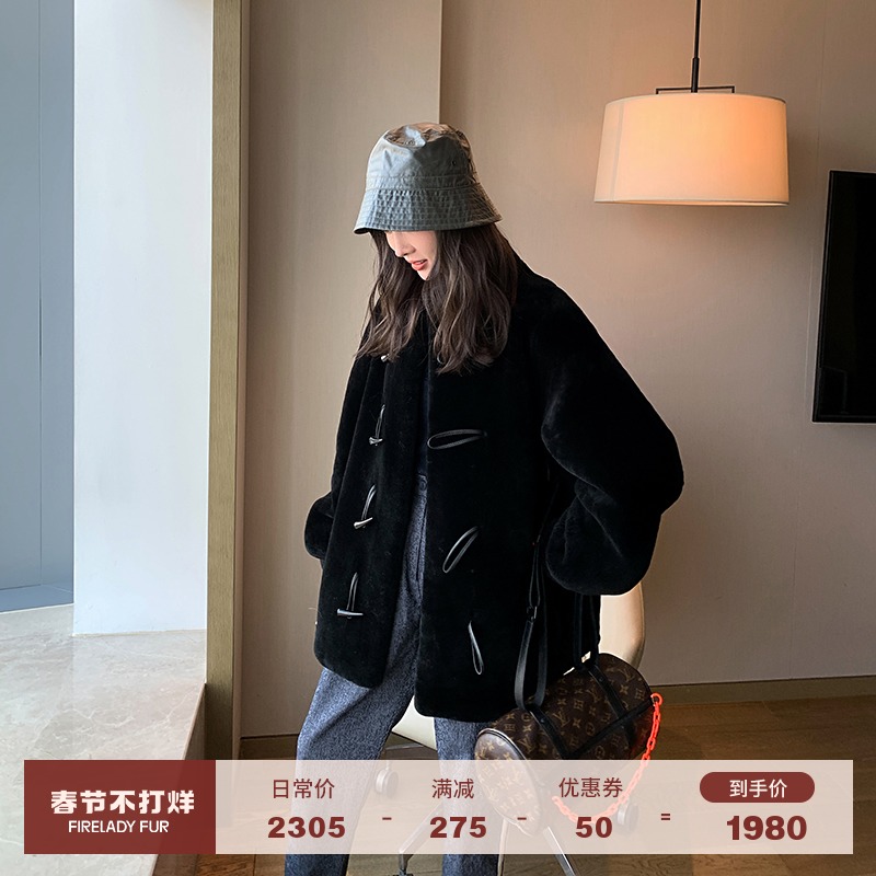 Fu Zhi'en Night Moro Merino fur one-piece fur coat young lamb fur coat 2021 winter