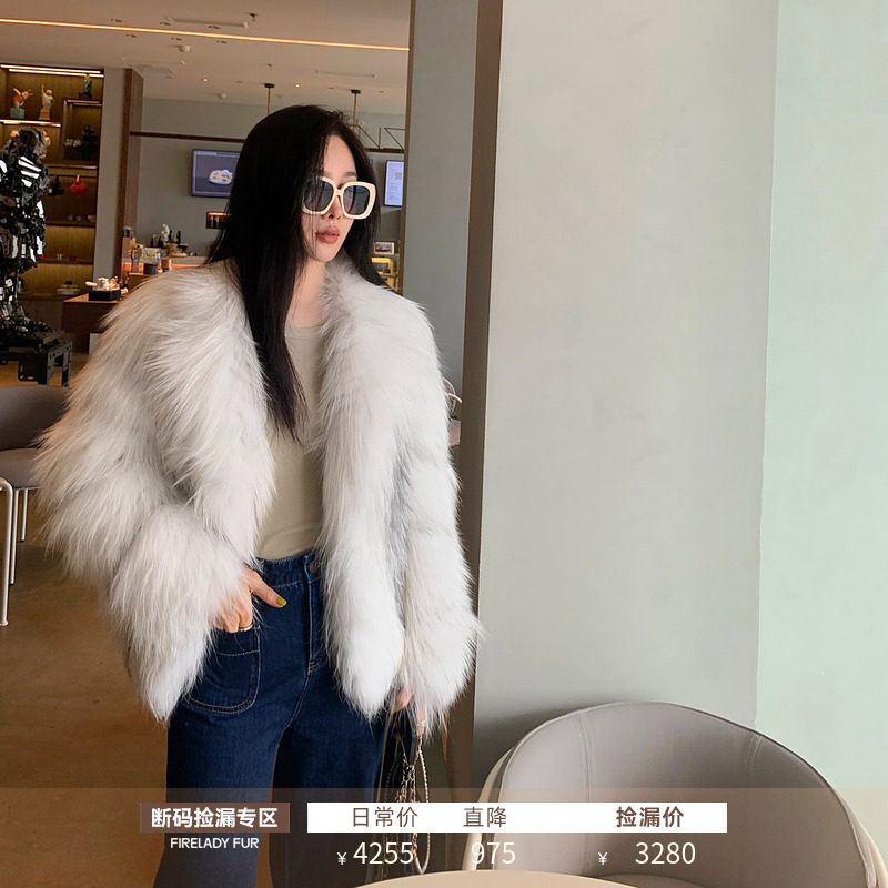 Fu Zhien misty forest saga imported colored fox fox fur coat whole fox open young fur coat