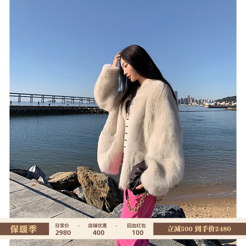Fu Zhien Snow Night Love Song Imported Tuscan fur coat female