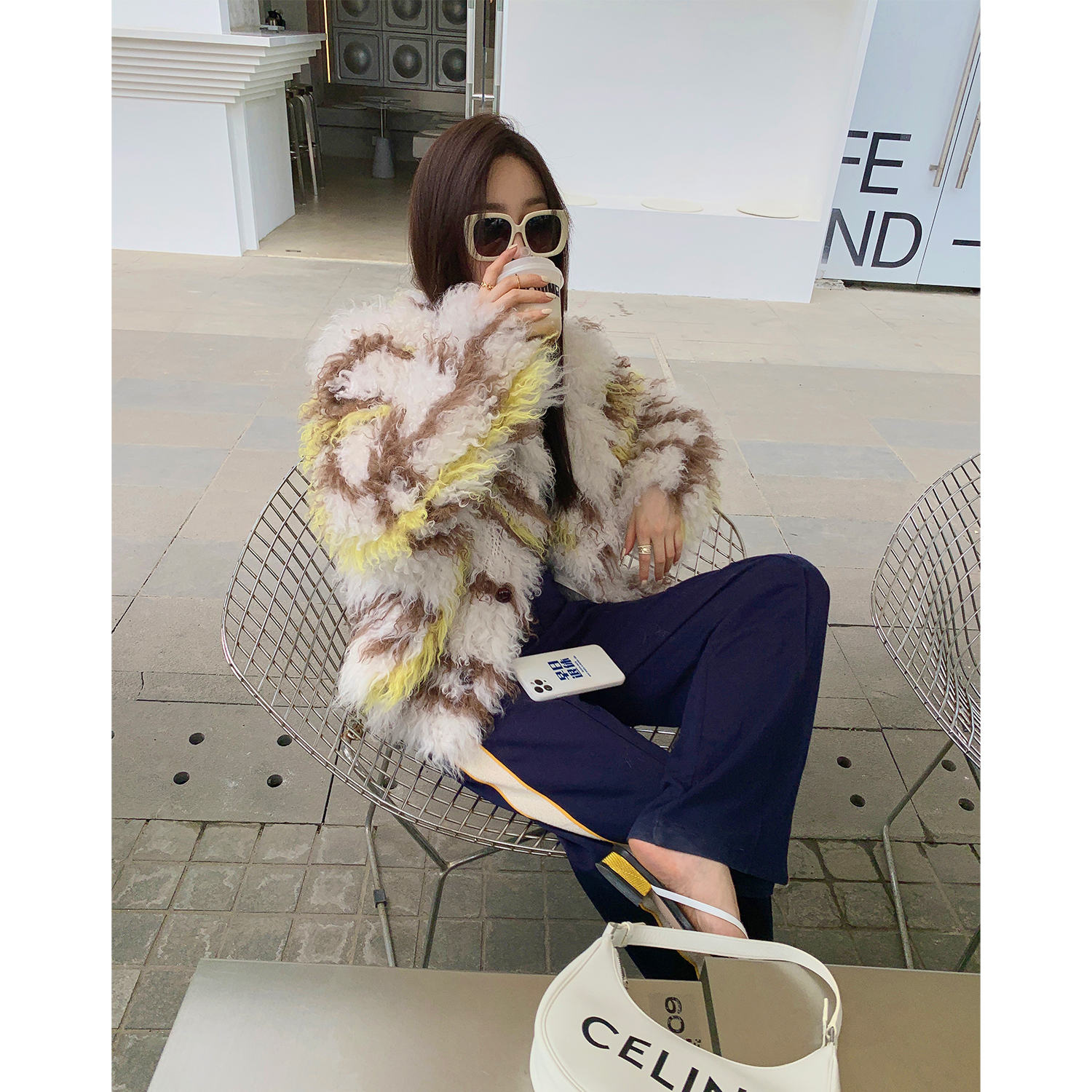 Unsalable models gentle coral sheep curly woven fur one piece fur coat women's fashion