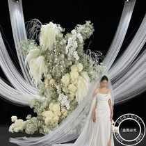 Customized width 7 8 9 meters thread curtain wedding stage decoration scene effect encrypted wedding vertical tassel thread curtain