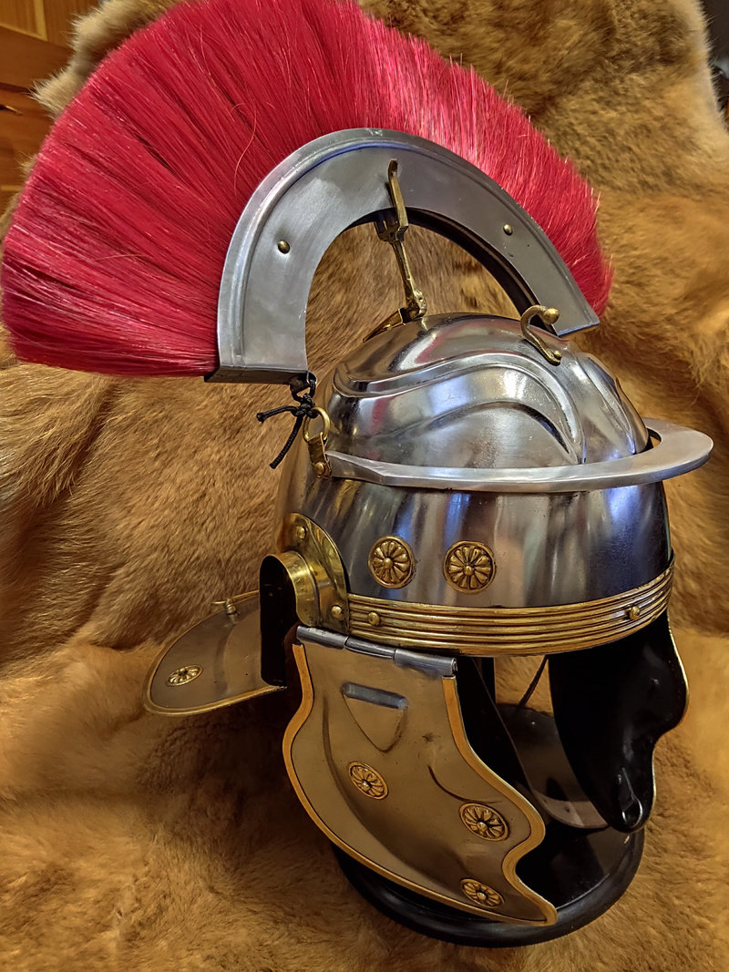 -Spot-Roman Baise Long safety helmet Two-style head armor Optio Roman Army armor live-action wear