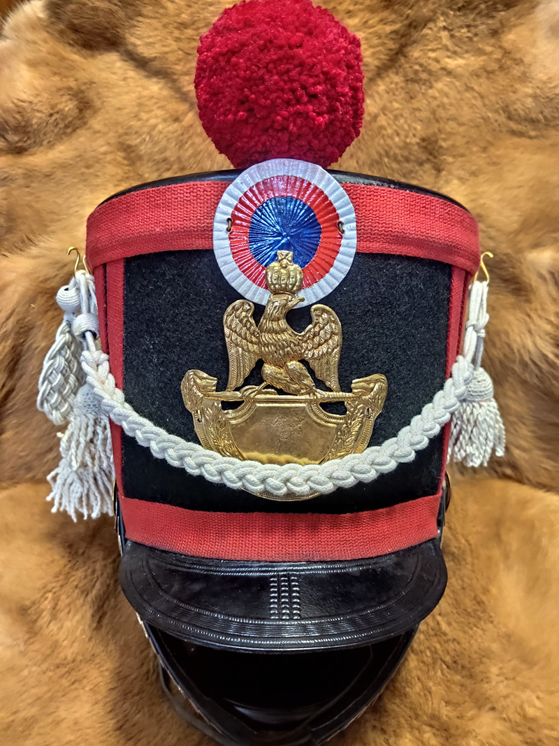 -Spot - 19th century hussar hat shako low-brimmed hat French military hat can be worn by a real person