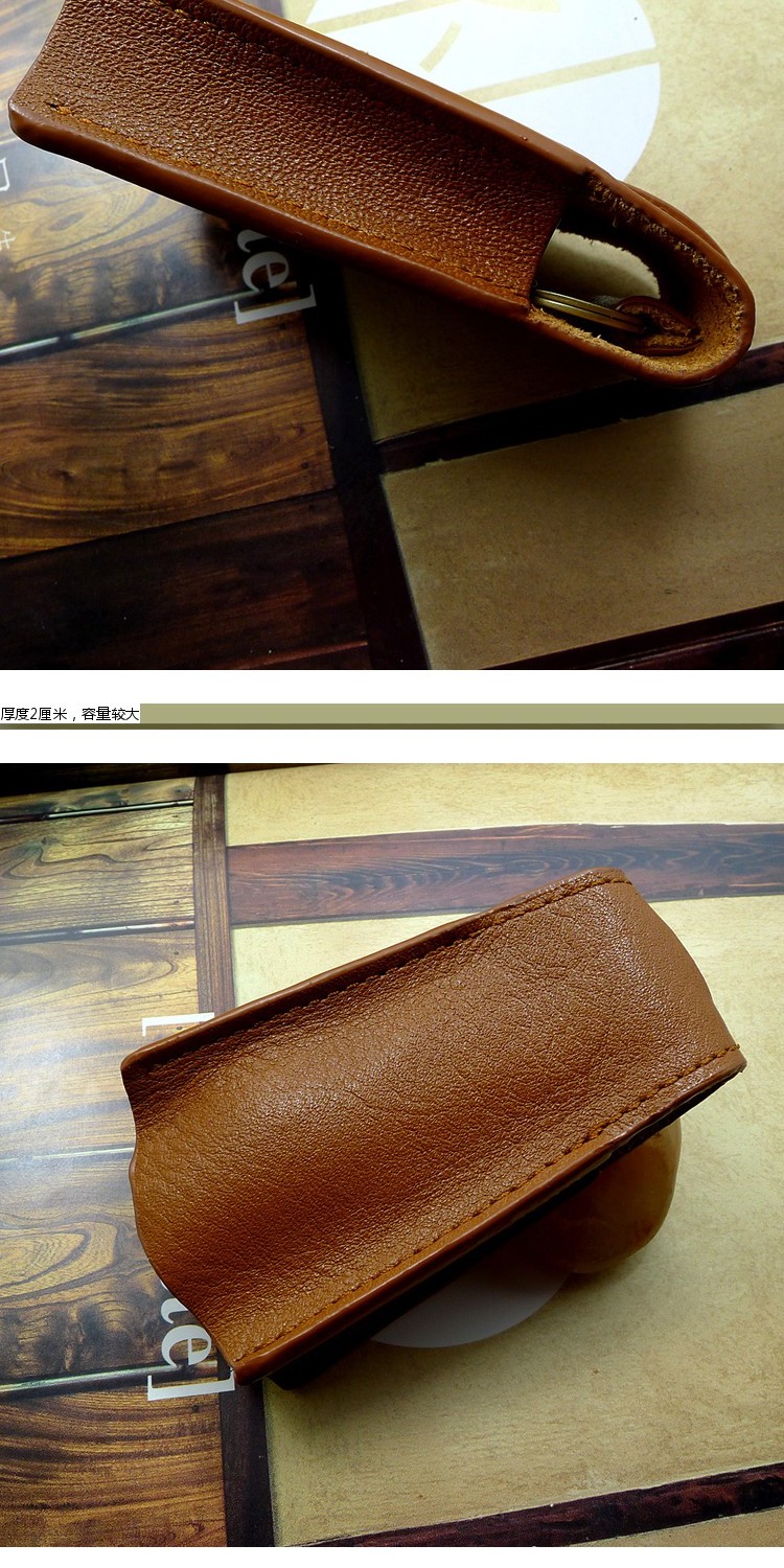 Kiểu kéo DrawString Mini Key Case Leather Case Key Chain Leather Top Layer Leather Men and Women Creative 1890S móc khóa ví mini