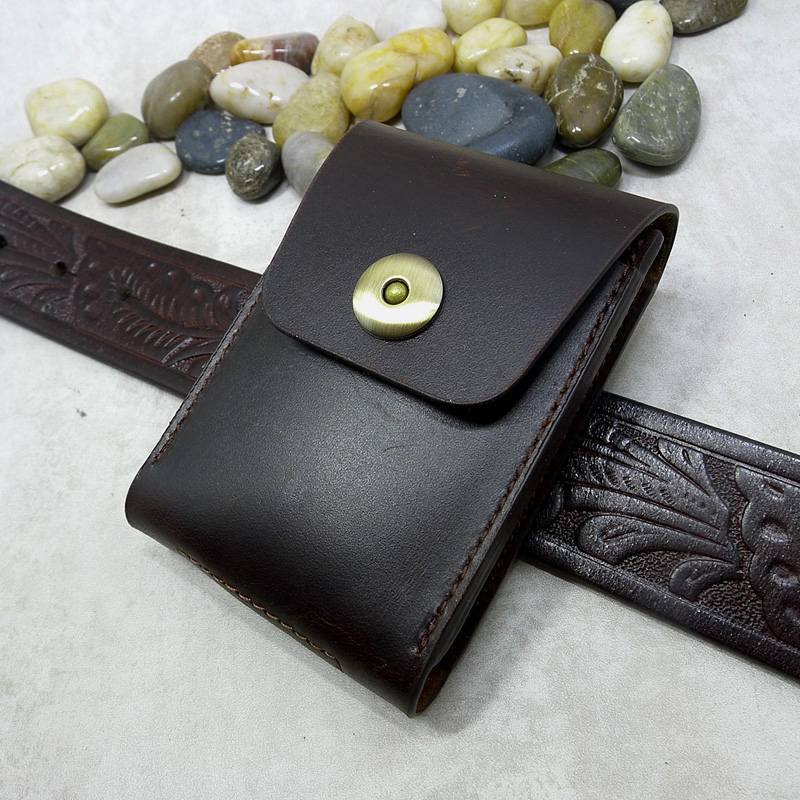 Double-layer multi-functional mini waist bag hanging waist belt card bag car key bag genuine leather pure cowhide male 3617